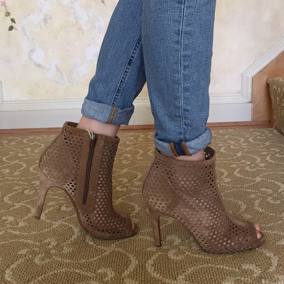 Pedro Garcia Sylvana Suede Peep Toe Boots - Picture 8 of 8